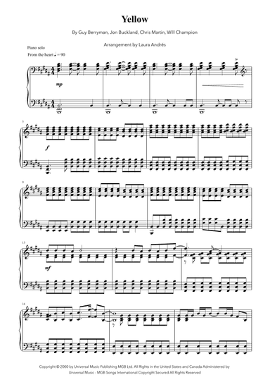 Yellow (arr. Laura Andrés)