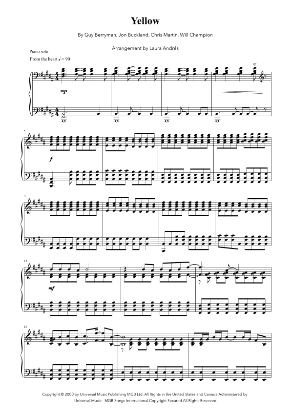 Yellow (arr. Laura Andrés)