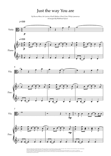 Just The Way You Are (arr. Matthew pyeon)