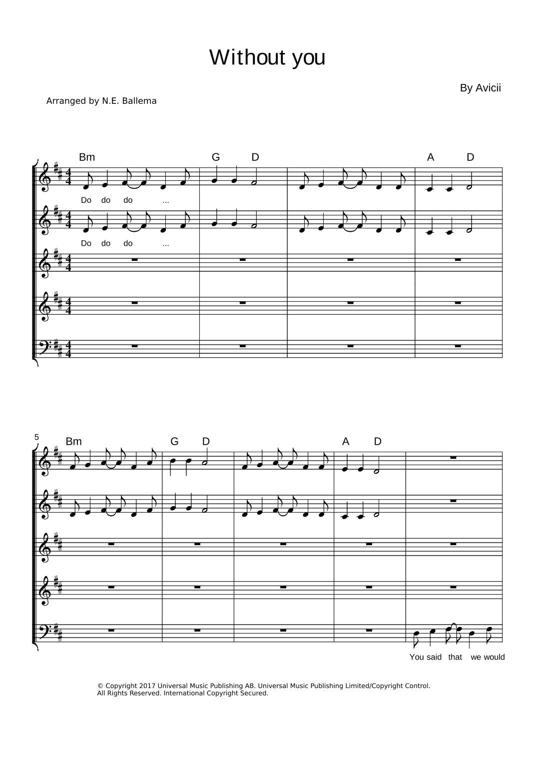 Without You (arr. N.E. Ballema)