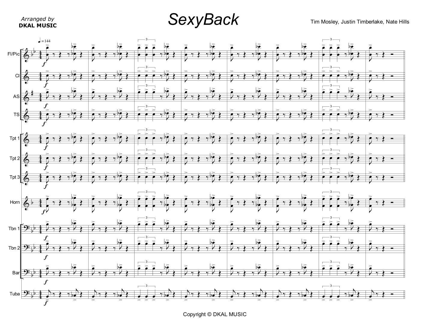 Sexyback (arr. Dan Kalantarian)
