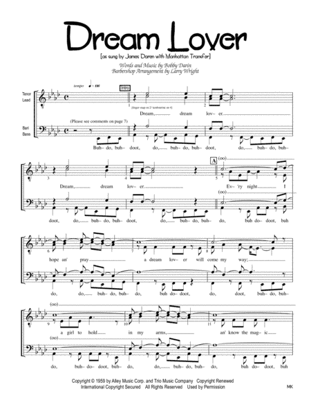 Dream Lover (arr. Larry F. Wright)