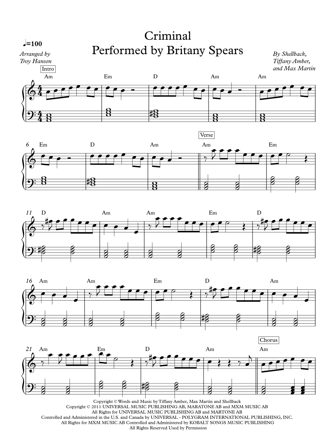 Criminal (arr. Troy Hanson)