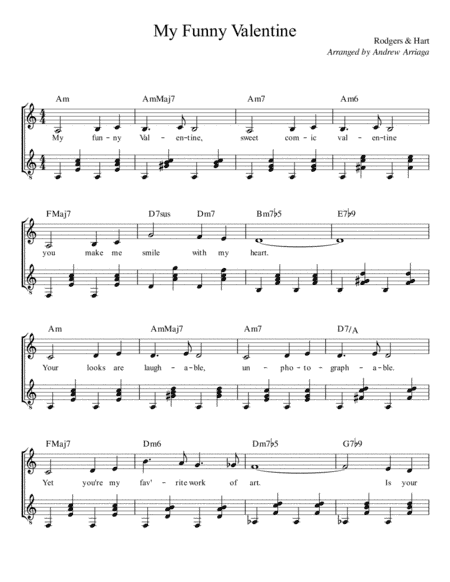 My Funny Valentine (arr. Andrew Arriaga)