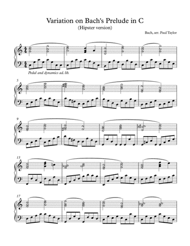 Bach's Prelude in C (Hipster version) (arr. Paul Taylor)