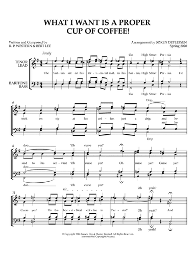 What I Want Is A Proper Cup Of Coffee (arr. Søren Detlefsen)