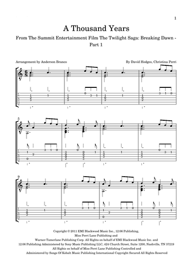 A Thousand Years (arr. Anderson Branco)