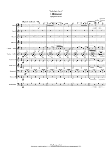 Fauré: Dolly Suite Op.56 No.1 Berceuse (transposed version) - symphonic wind (arr. Ray Thompson)