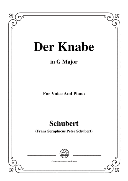 Schubert-Der Knabe,in G Major,for Voice&Piano (arr. MSM)
