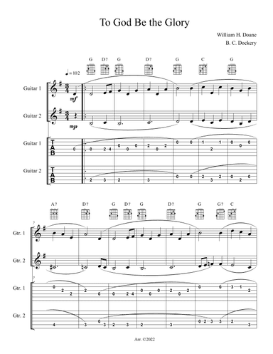 To God Be the Glory (Guitar Duet or Trio with TAB) (arr. B. C. Dockery)