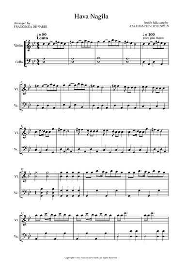 Hava Nagila (arr. Francesca De Nardi)