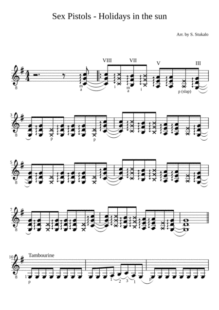 Holidays In The Sun (arr. Sergio Stukalo)