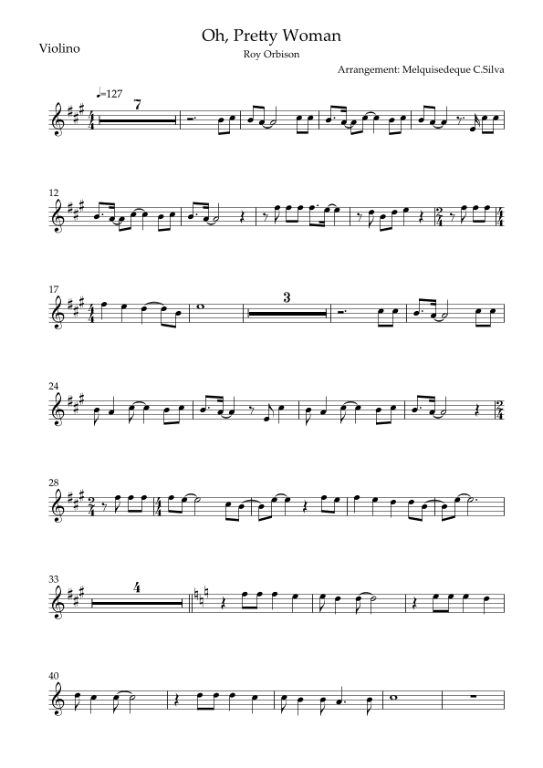 Oh, Pretty Woman (arr. Melquisedeque C.Silva)