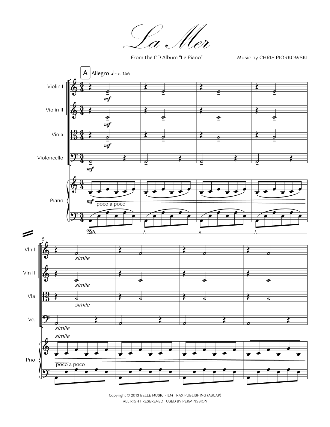 13. La Mer Piano Quintet