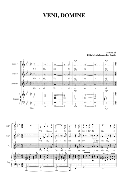 VENI DOMINE - For SSA Choir and Organ
