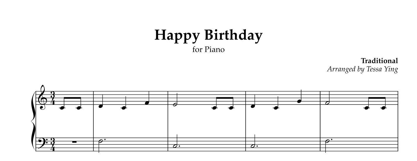 Happy Birthday (arr. Tessa Ying)
