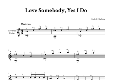Love Somebody, Yes I Do - Classical Guitar (with Fingering) (arr. Yuri Noronha)