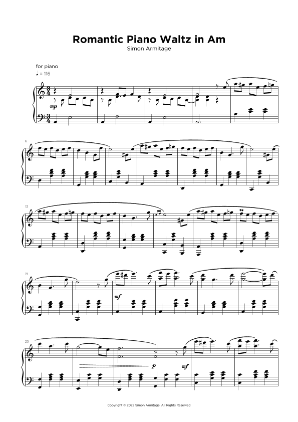 Romantic Piano Waltz in A Minor