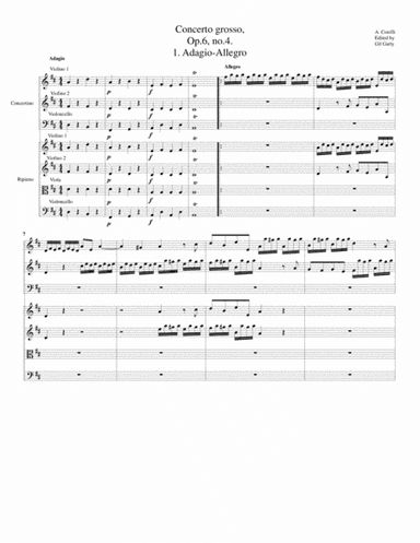 Concerto grosso, Op.6, no.4 (original) (arr. Gil Garty)