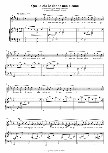 Quello Che Tu Mi Dici (arr. Maurizio Chiavaroli)