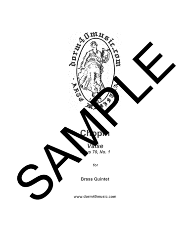 Valse Opus 70, Number 1 for Brass Quintet (arr. Dorm 40 Music)