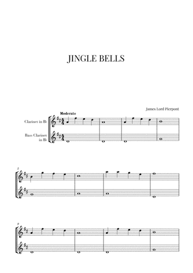 Jingle Bells for Clarinet and Bass Clarinet (arr. Cadenza Editions)