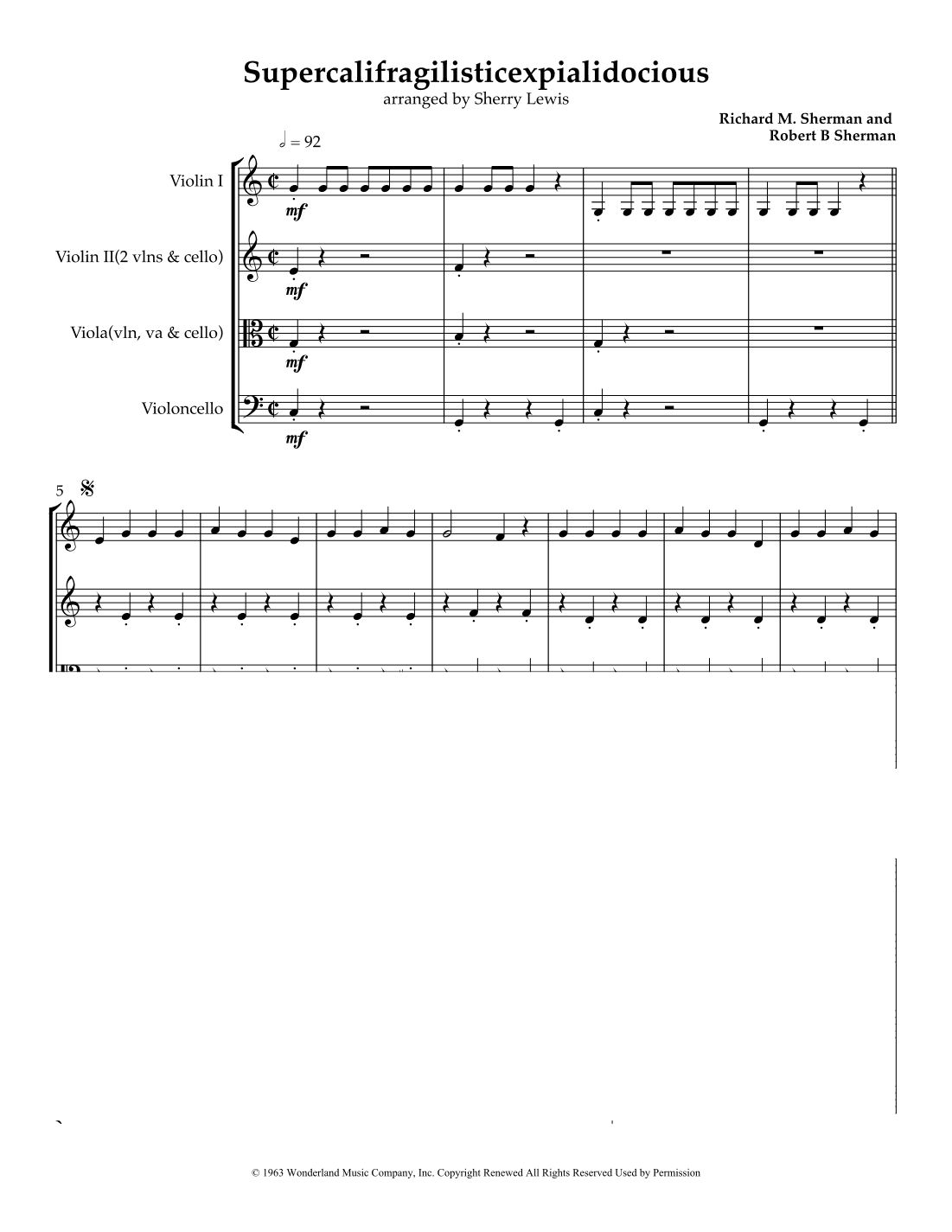 Supercalifragilisticexpialidocious (arr. Sherry Lewis)