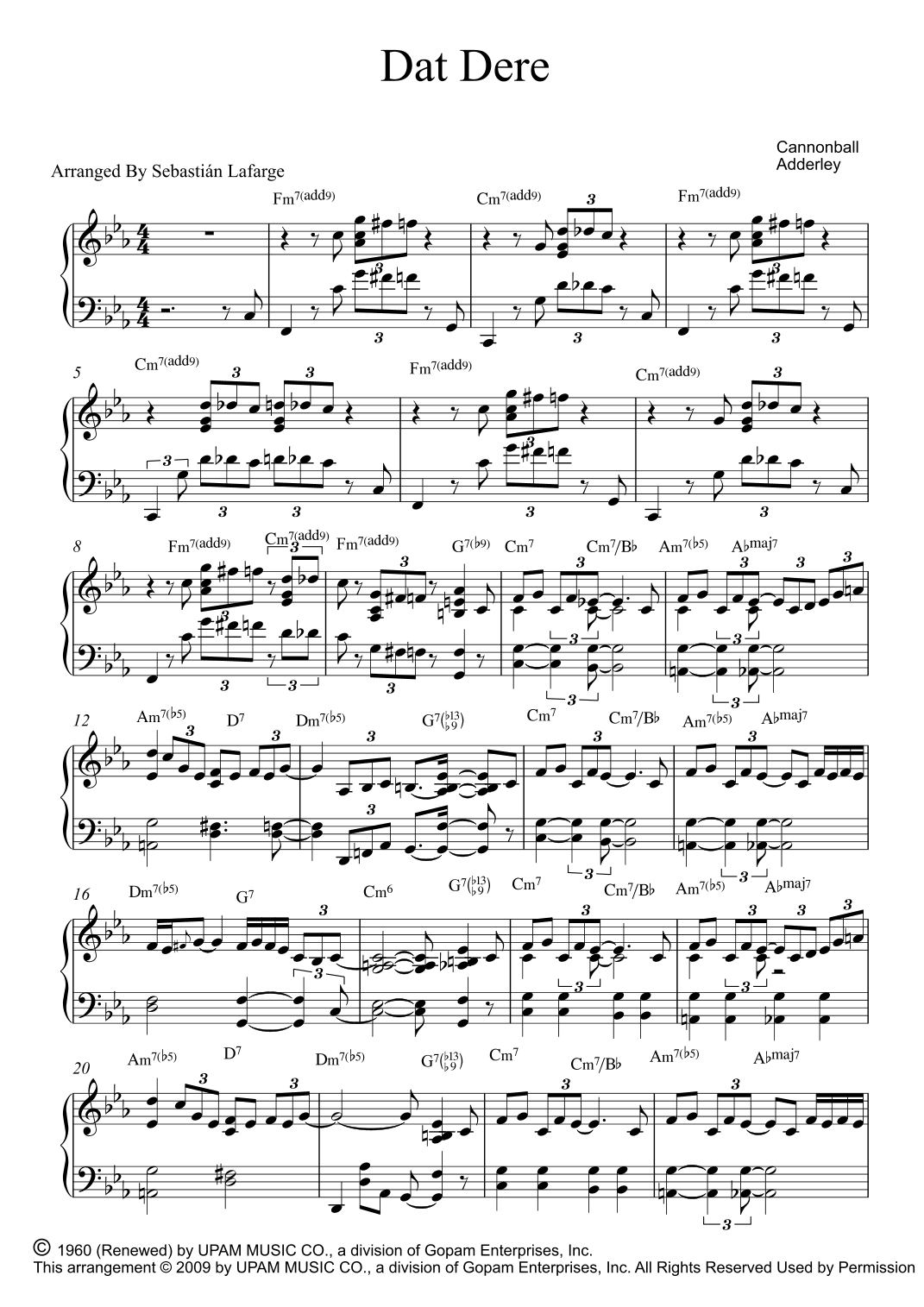 Dat Dere (arr. Sebastian Lafarge)