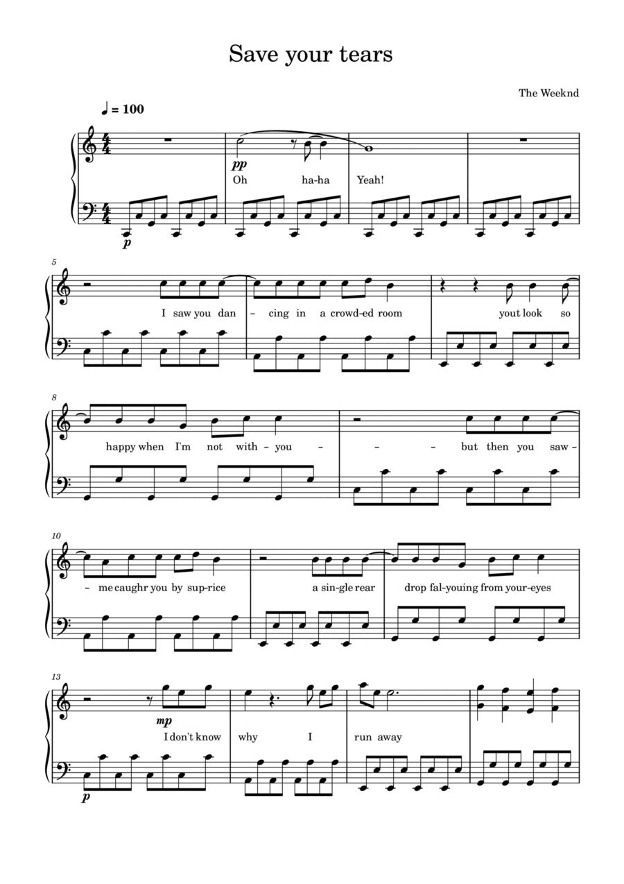 Save Your Tears (arr. Valeriya Zahonyayeva)