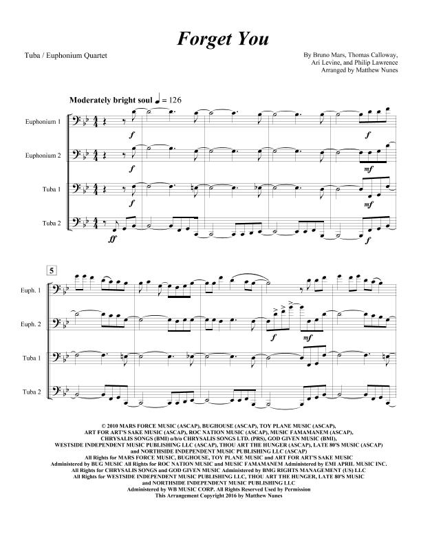 Forget You (arr. Matthew Nunes)