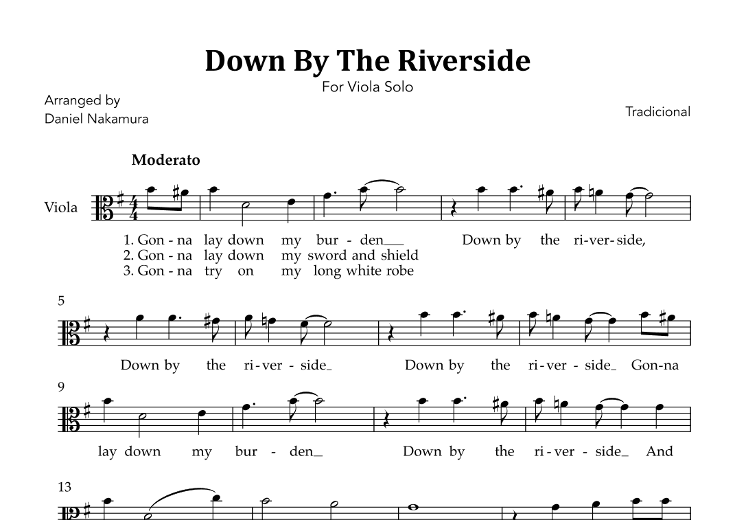 Down By The Riverside (For Viola Solo) (arr. Daniel Nakamura)