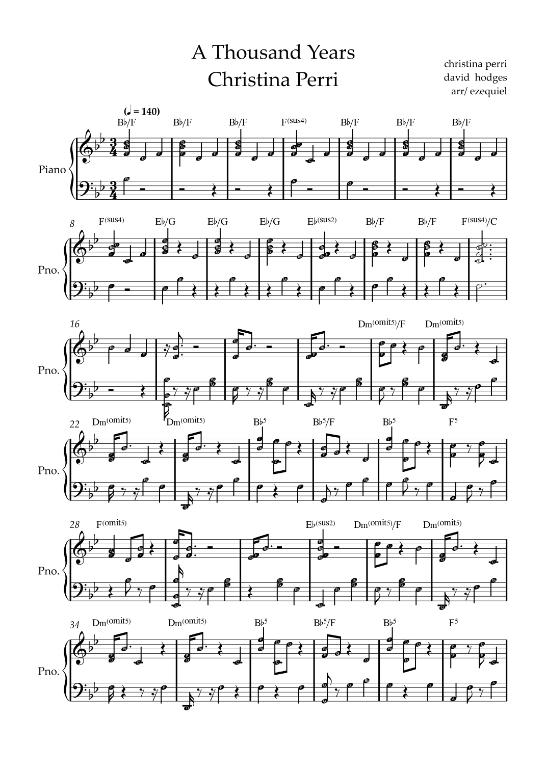 A Thousand Years (arr. by ezequiel)