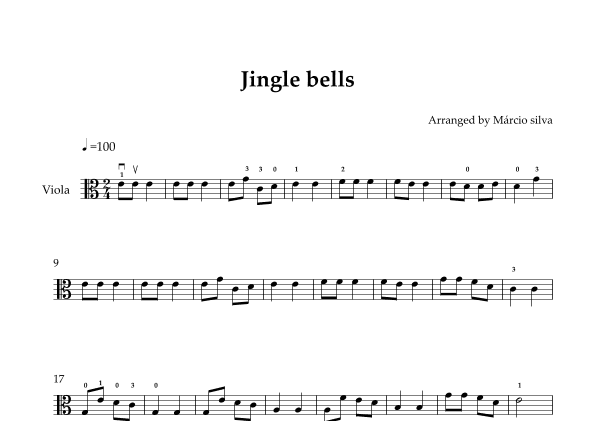 JINGLE BELLS - VIOLA SOLO (arr. Márcio Silva)
