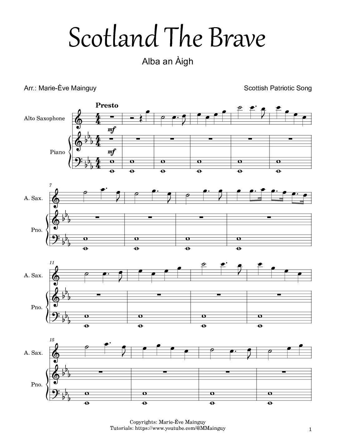 Scotland The Brave (arr. Marie-Ève Mainguy)