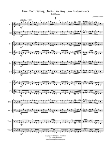 5 Duets For Any Two Band Instruments - All Transpositions