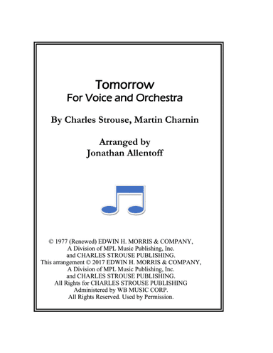 Tomorrow (arr. Jonathan Allentoff)