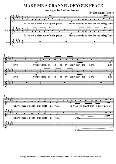 Make Me A Channel Of Your Peace (prayer Of St. Francis) (arr. Andrew Emmet)
