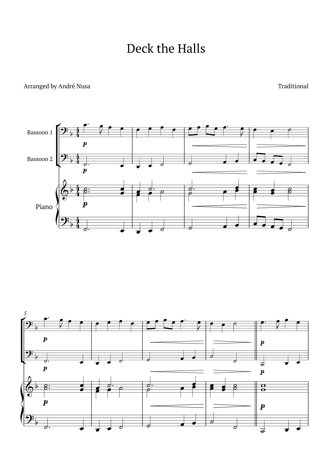 Deck the Halls (arr. André Nusa)