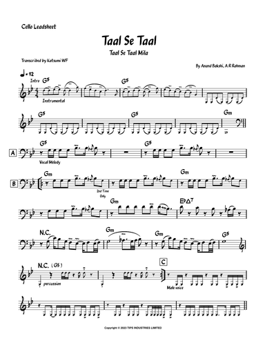 Taal Se Taal (arr. Katsumi WF)