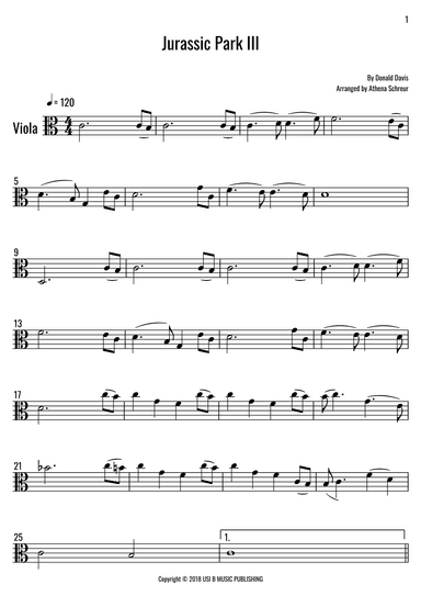 Jurassic Park Iii (arr. Athena Schreur)