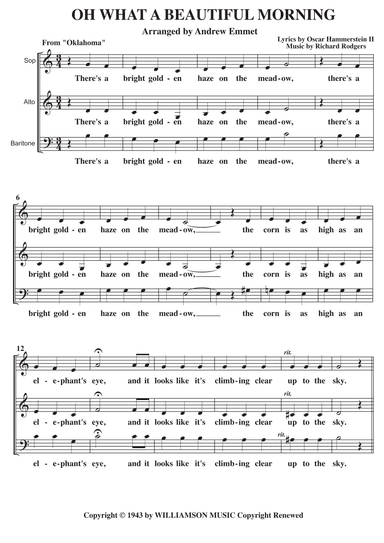 Oh, What A Beautiful Mornin' (arr. Andrew Emmet)