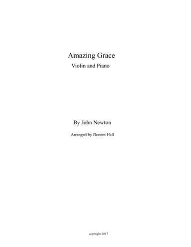 Amazing Grace Violin and Piano (arr. Doreen Hall)