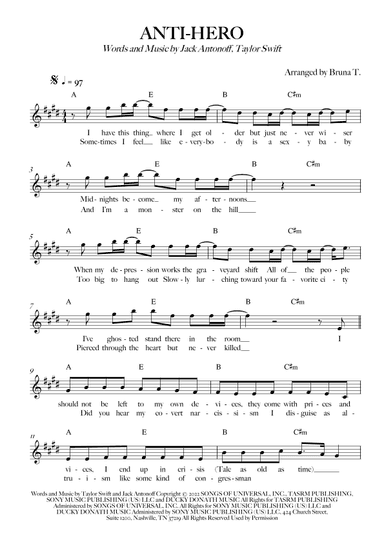 Anti-hero (arr. Bruna T.)