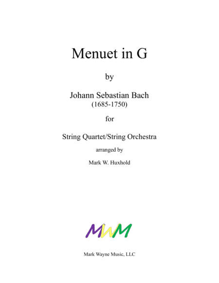 Menuet in G major BWV 114 (arr. Mark W. Huxhold)