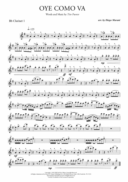 Oye Como Va (arr. Diego Marani)