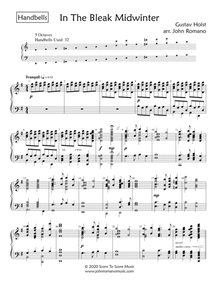 In The Bleak Midwinter - Handbells (arr. John Romano)