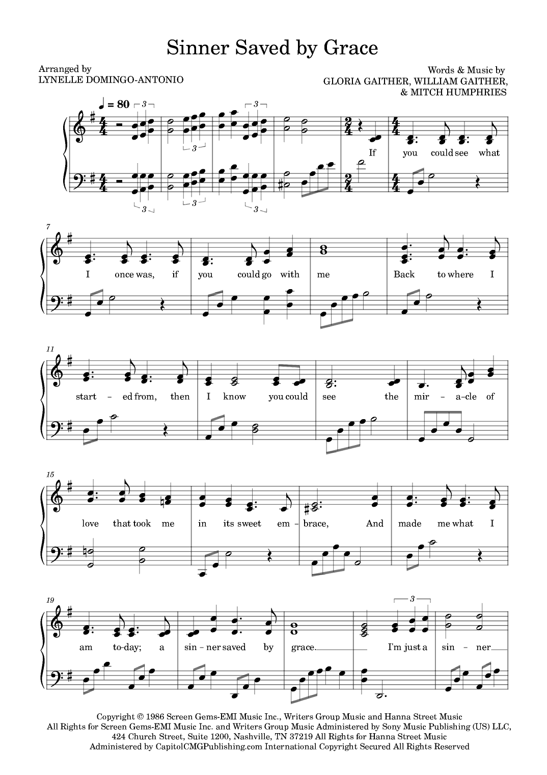 Sinner Saved By Grace (arr. Lynelle Domingo-Antonio)