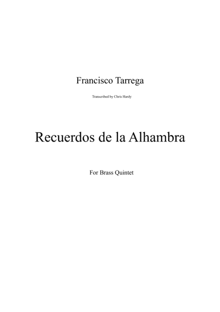Recuerdos de la Alhambra for Brass Quintet (arr. Chris Hardy)