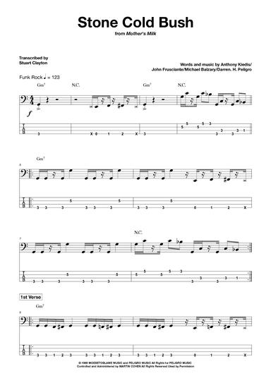 Stone Cold Bush (arr. Stuart Clayton/Bassline Publishing)