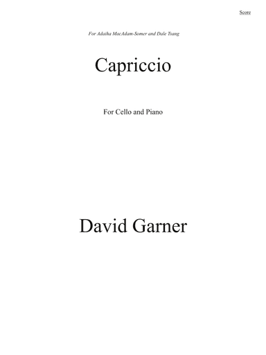 Capriccio for Cello and Piano
